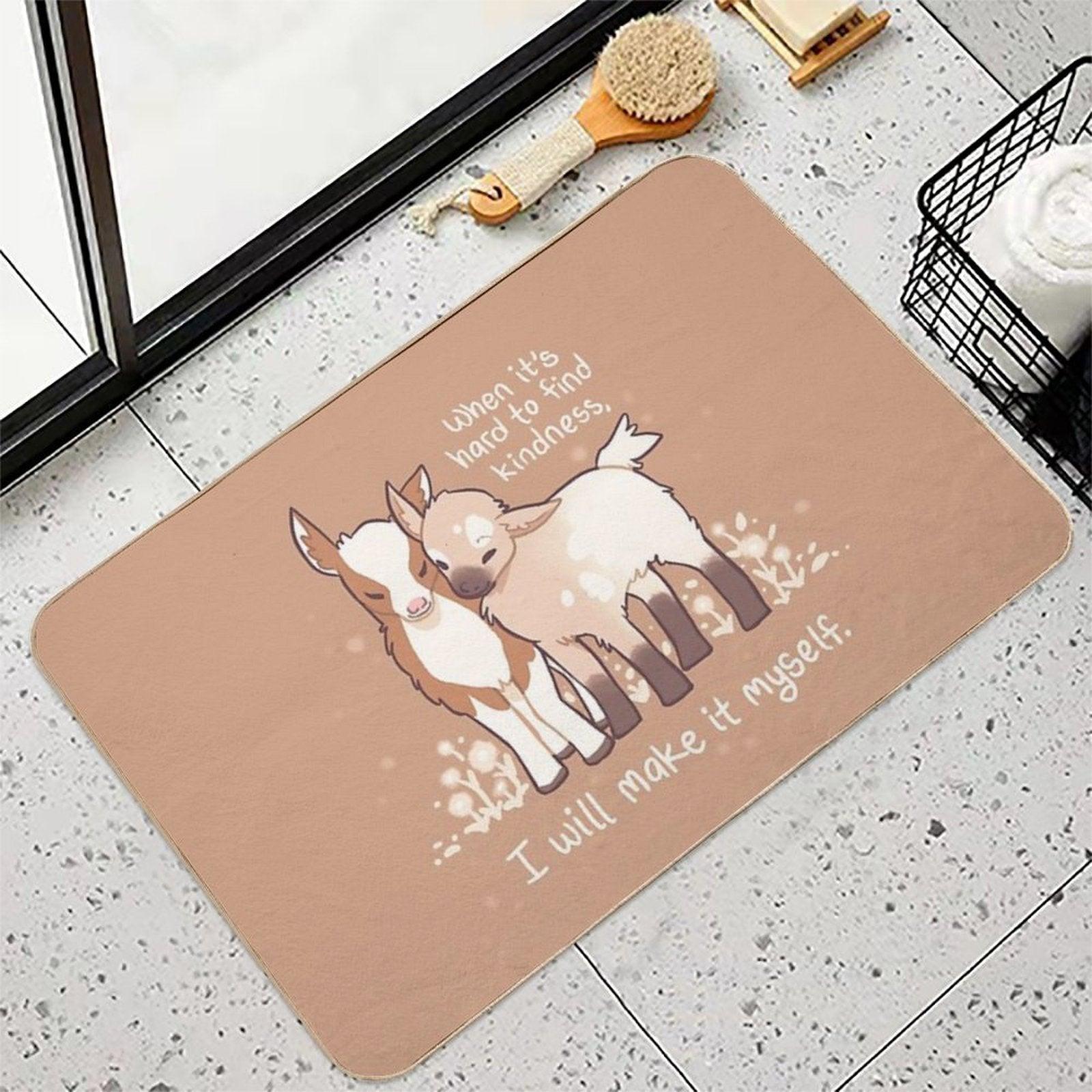 When It's Hard to Find Kindness, I Will Make It Myself Baby Goats  Odorless Bath Mat
