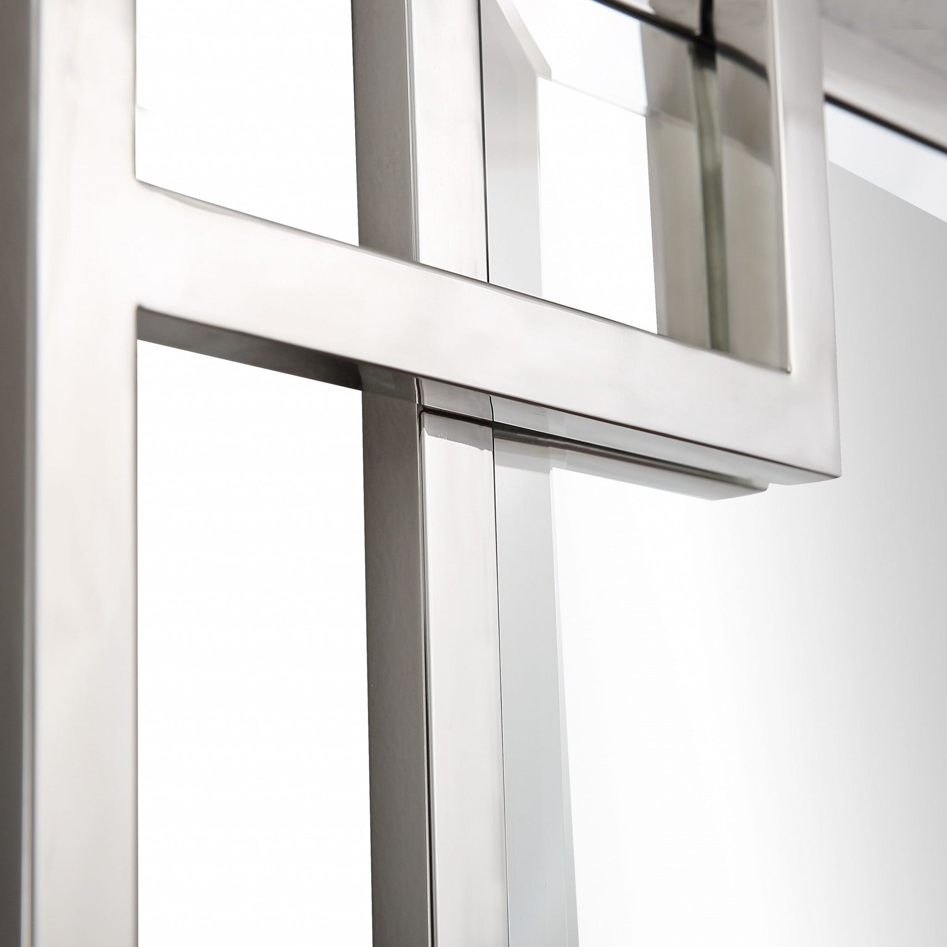 Silver Squared Corner Rectangle Accent Metal Wall Mirror | 29