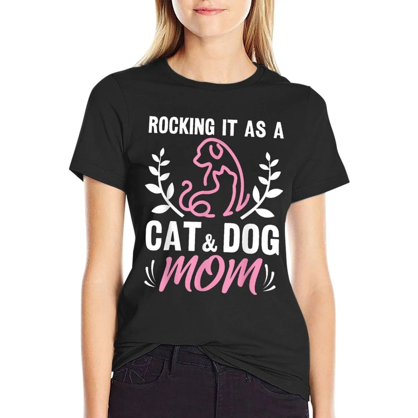 Cat And Dog Mom Fur Mama Mother's Day T-Shirt