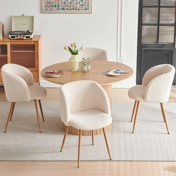 Forty Seven Inch Round Dining Table Oak Finish Chairs