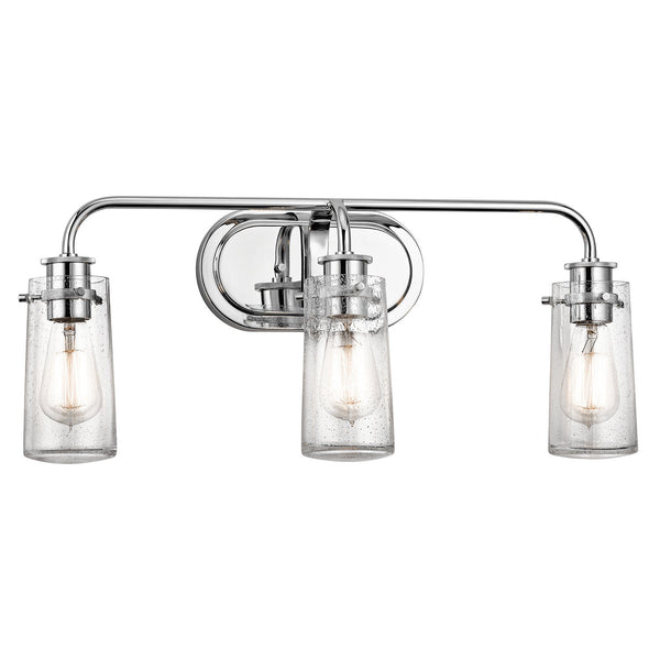 Kichler Braelyn 3 Light 24-Inches Seeded Glass Vanity Light