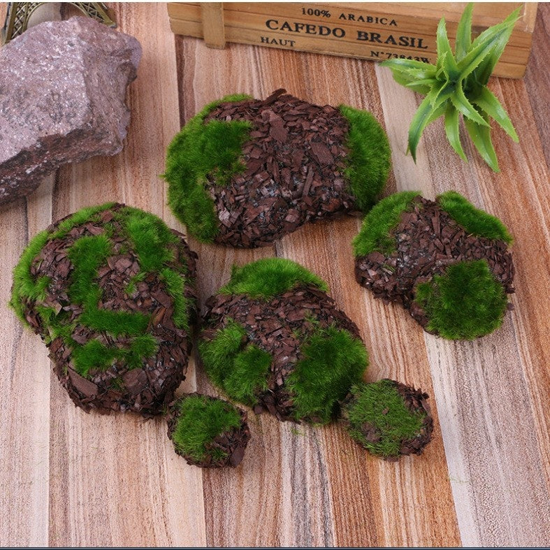 Mossy Stone Artificial Green Stone Mossy Rock Flower Arrangement Material
