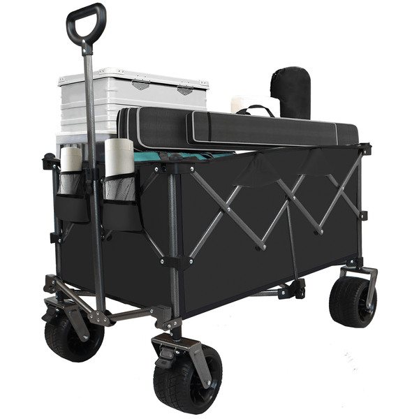 Collapsible Folding Wagon Push Pull Foldable Beach Wagon Cart