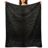 Black Leopard Print Skin Throw Blanket