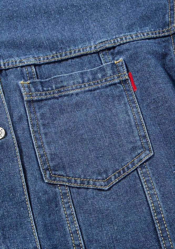 Stylish Pocketed Button Up Denim Jacket for Women