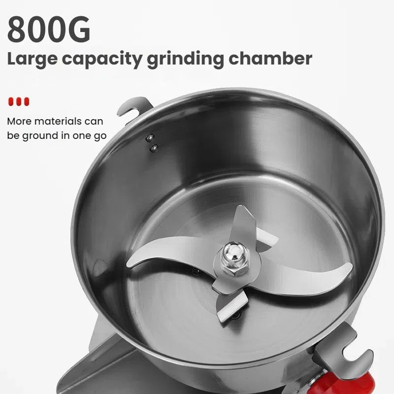 3000W, 800G Parts - Free Big - Capacity Grinder. Grinds herbs, coffee, grains, spices, medicine, wheat & dry food.