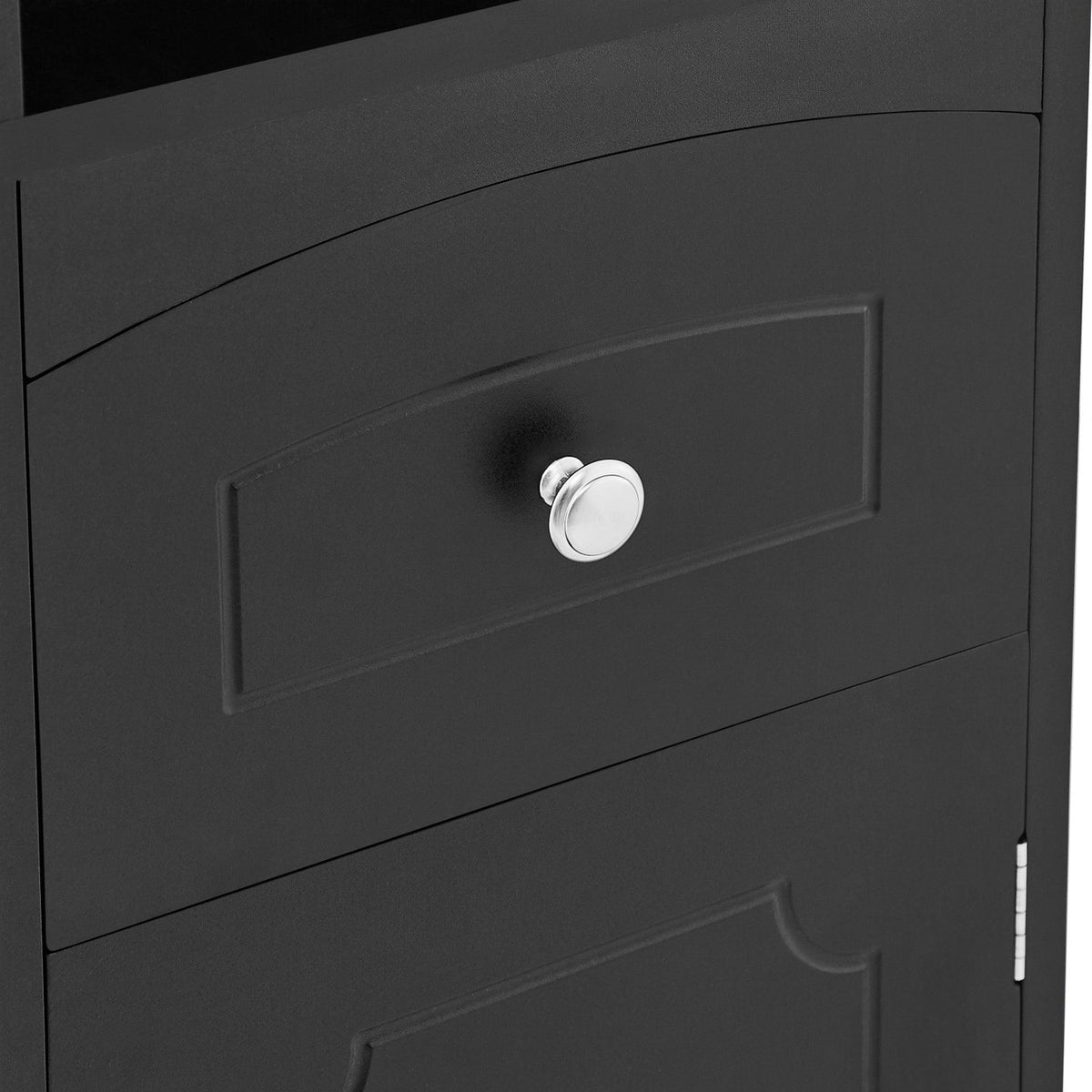 Tall Bathroom Cabinet, Freestanding Storage Cabinet with Drawer, MDF Board, Adjustable Shelf, Black