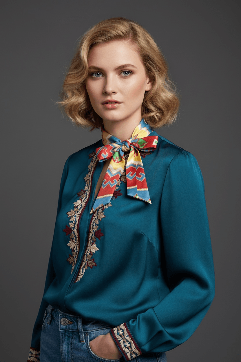 Armenian Alphabet and Rug Design Neck Bow