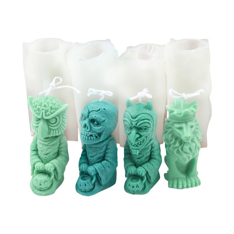 New Silicone Zombie Candle Aromatherapy Mold Ghost Festival Atmosphere Decoration Resin Model