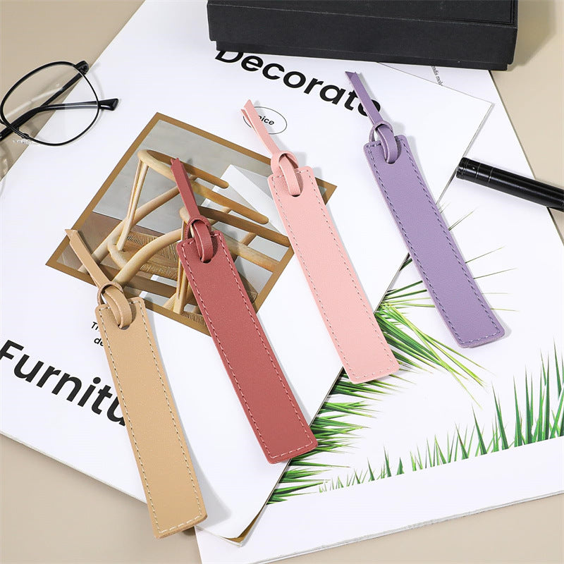 Creative leather gift bookmark personalized leather reading book pagination clip student book marker holder