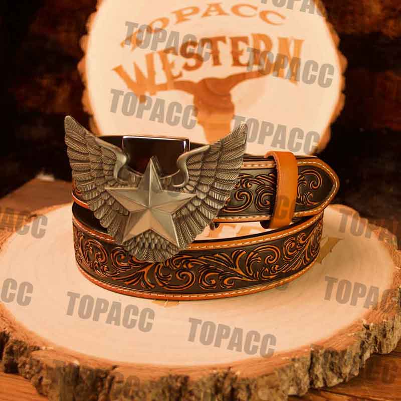 Brown Belt with Vintage Lighter Buckle