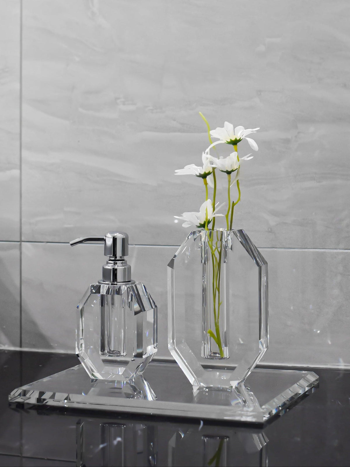 6” Octagon Crystal Vase