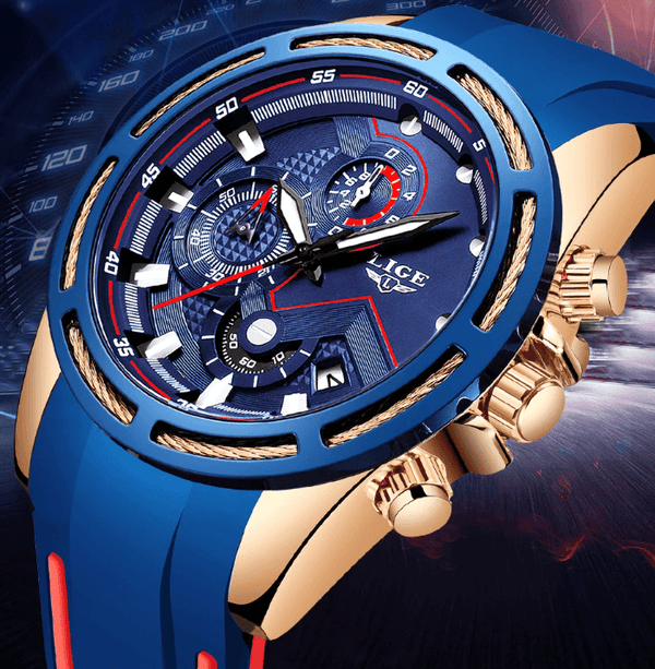 Men's Waterproof Modern Watch With Rubber Straps Multifunction Watches Unique Design Perfect Gift