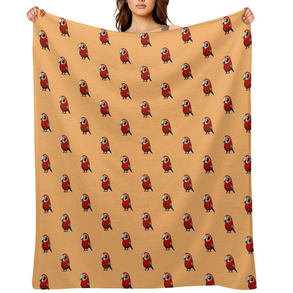 Cute Fat Macaw Throw Blanket