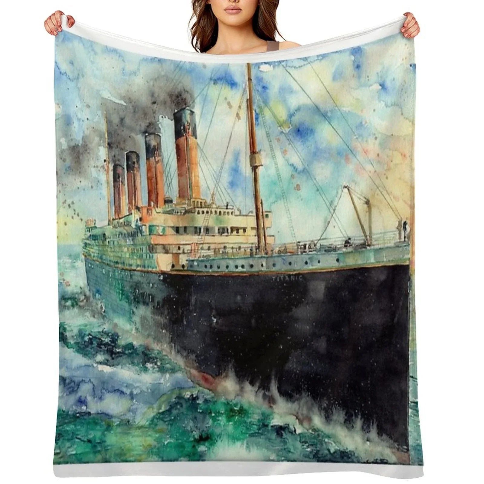 RMS Titanic White Star Line Ship 1912 Throw Blanket