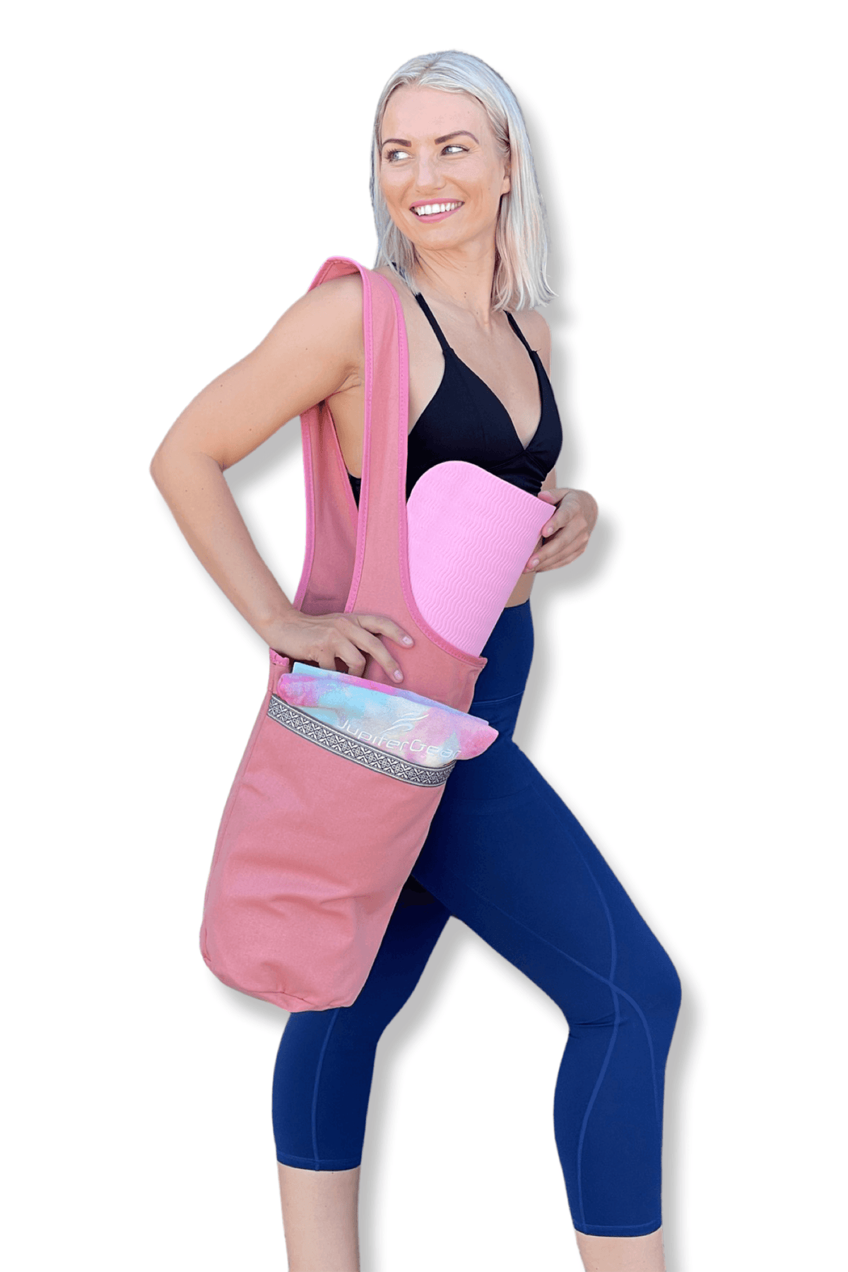 JupiterGear Yoga Mat Carrying Tote Bag with Large Size Pockets | Multipurpose and Fit Most Size Mats