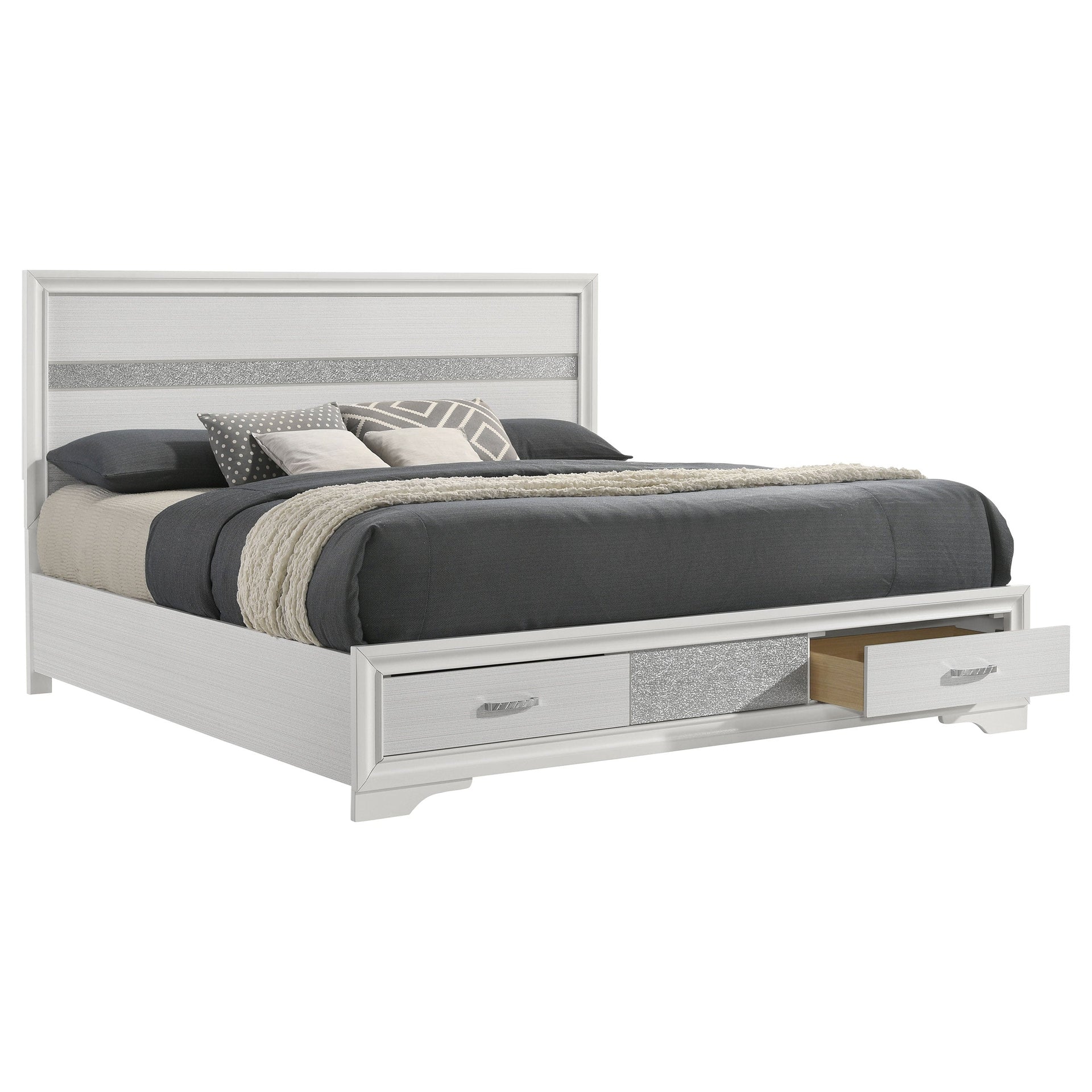 May 2-Drawer Platform Eastern King Storage Bed