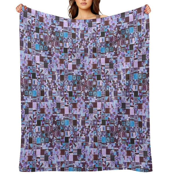 Hand-Painted Tiny Tiles Photo Pattern Throw Blanket