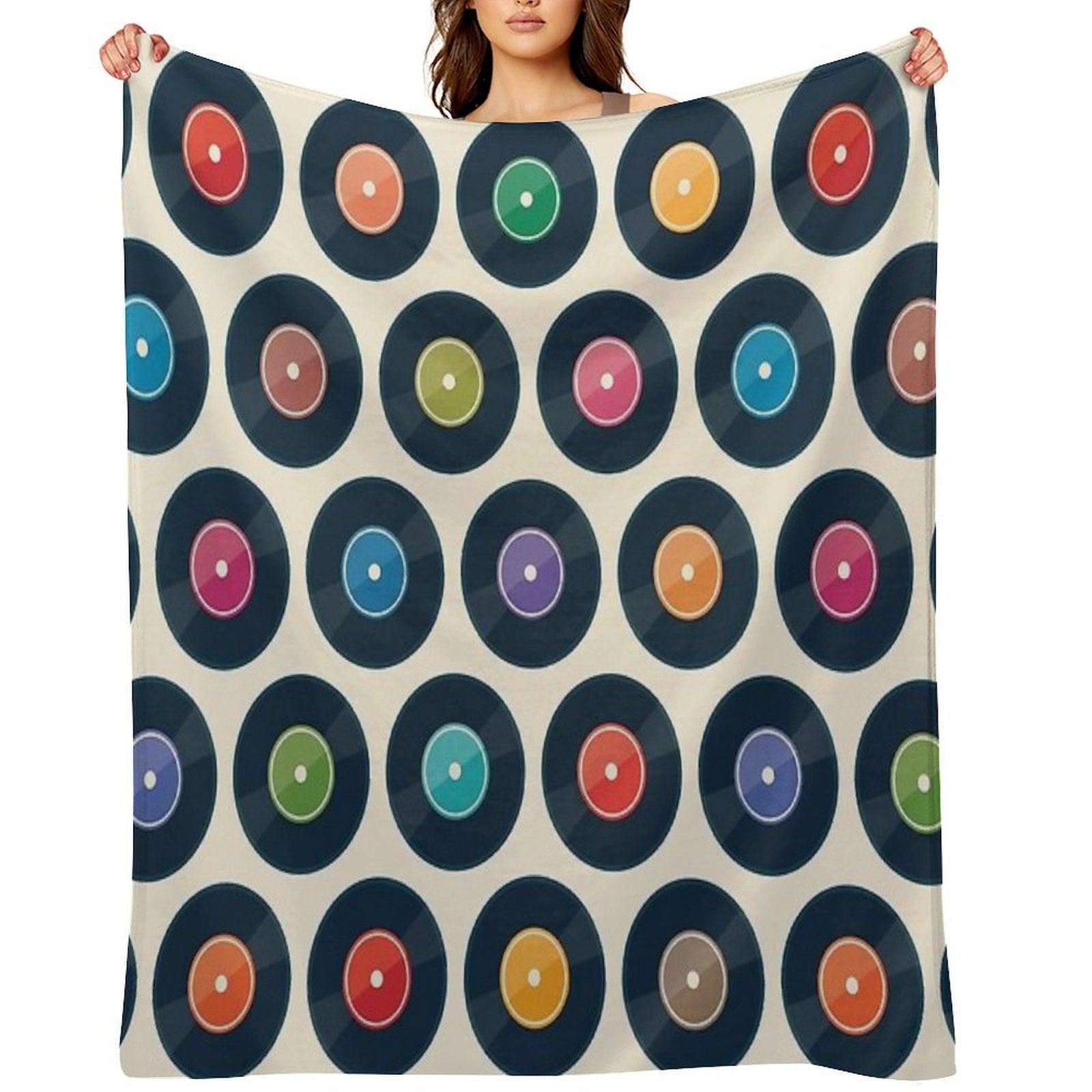 Vinyl Record Collection Throw Blanket