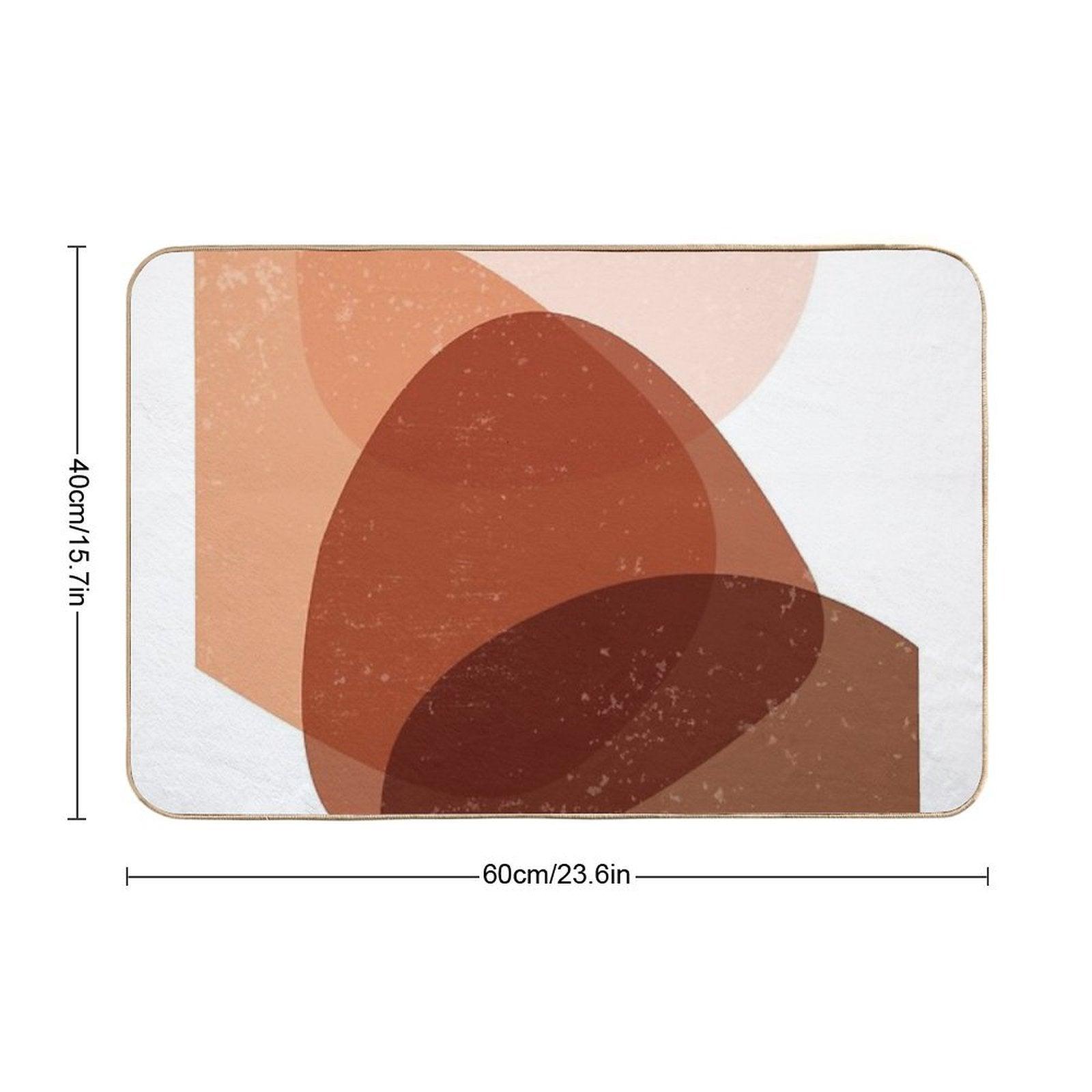 Terracotta Abstract 70 - Modern, Contemporary Art - Abstract Organic Shapes - Minimal - Brown Bath Mat