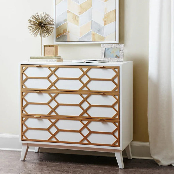 Maria Gold Lattice Accent Chest - Gifts for You 'n Me