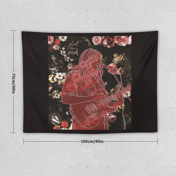 Girl in Red Tapestry