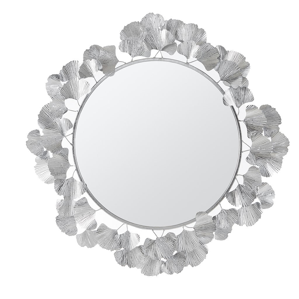 Eden Gingko Leaf Round Wall Mirror 30.5” Martha Stewart