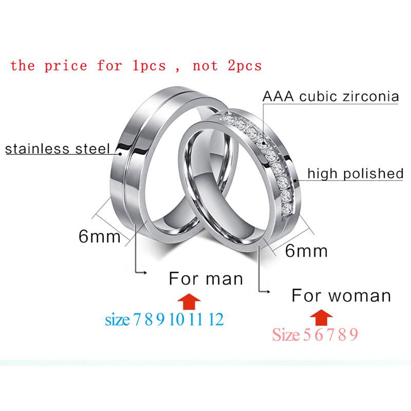 Vnox Lovers CZ Wedding Band Engagement Rings for Couples