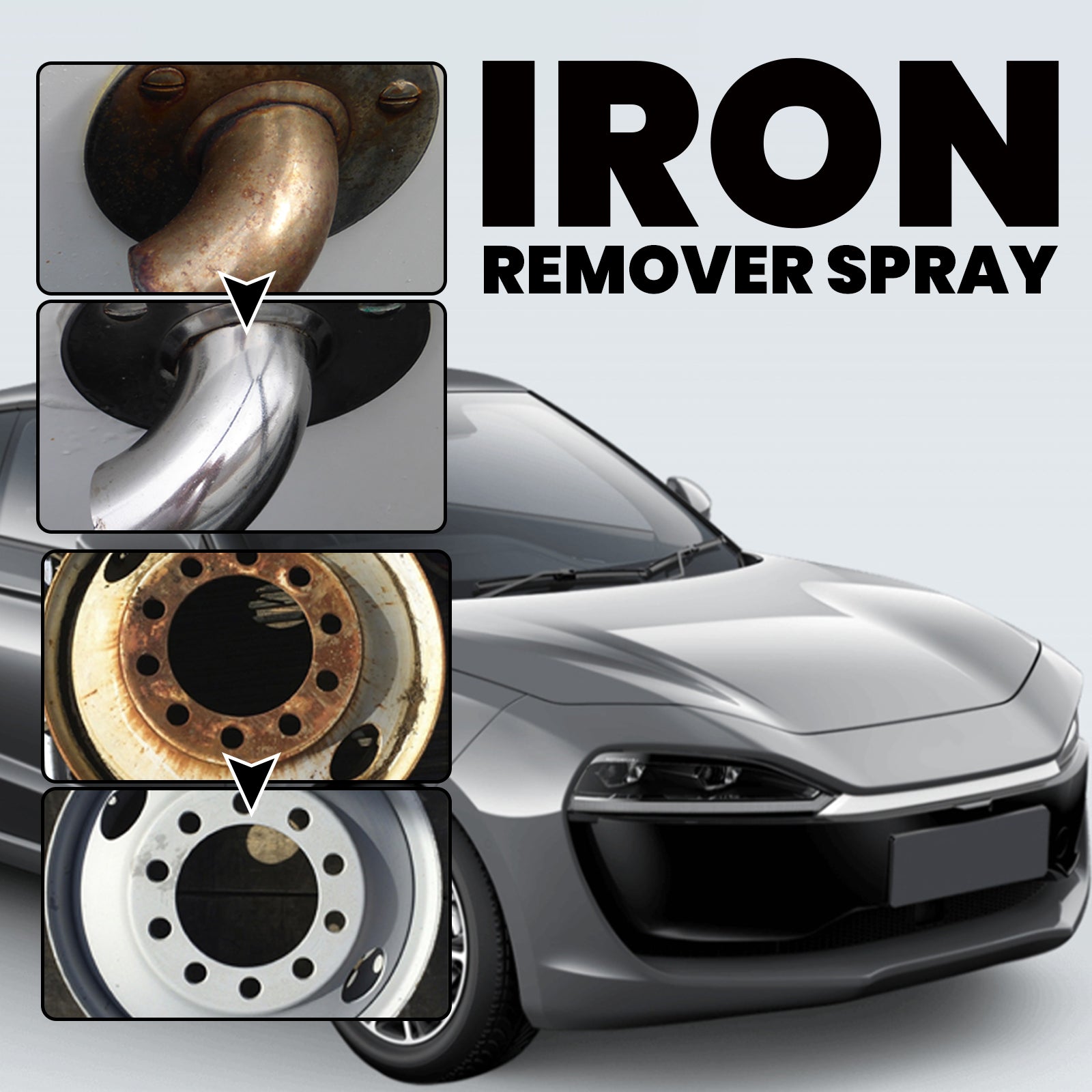Iron Remover Spray, Vehicle Rust Polishing Cleaning Decontamination Care Multi-Purpose Maintenance Agent