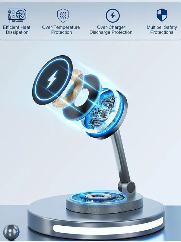 Magnetic wireless charger 3-in-1 adjustable folding wireless charger suitable for Apple phones watches headphones
