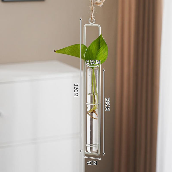 Scandinavian-Style Glass Hydroponic Vase for Living Room with Creative Hanging Door Decor and Wall Ivy Plant Water Cultivation Transparent Pot
