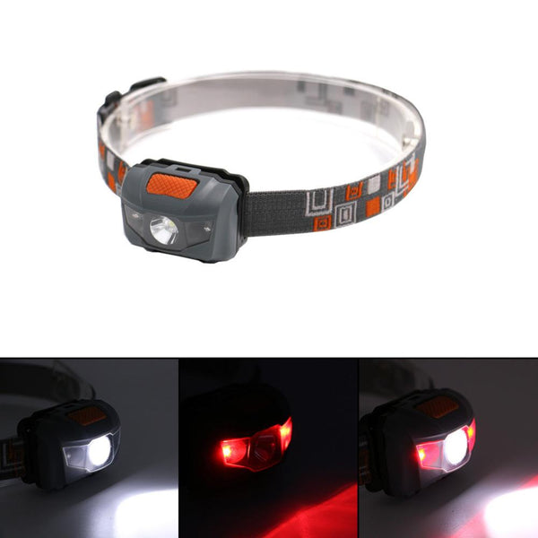 R3 + 2LED 800 Lumens 4 Modes Mini Headlamp Outdoor Headlight Waterproof  Lantern Use AAA Battery