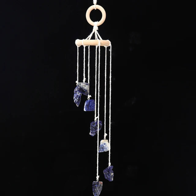 Natural crystal raw stone wind chime paper box set handmade DIY weaving home decoration car interior pendant