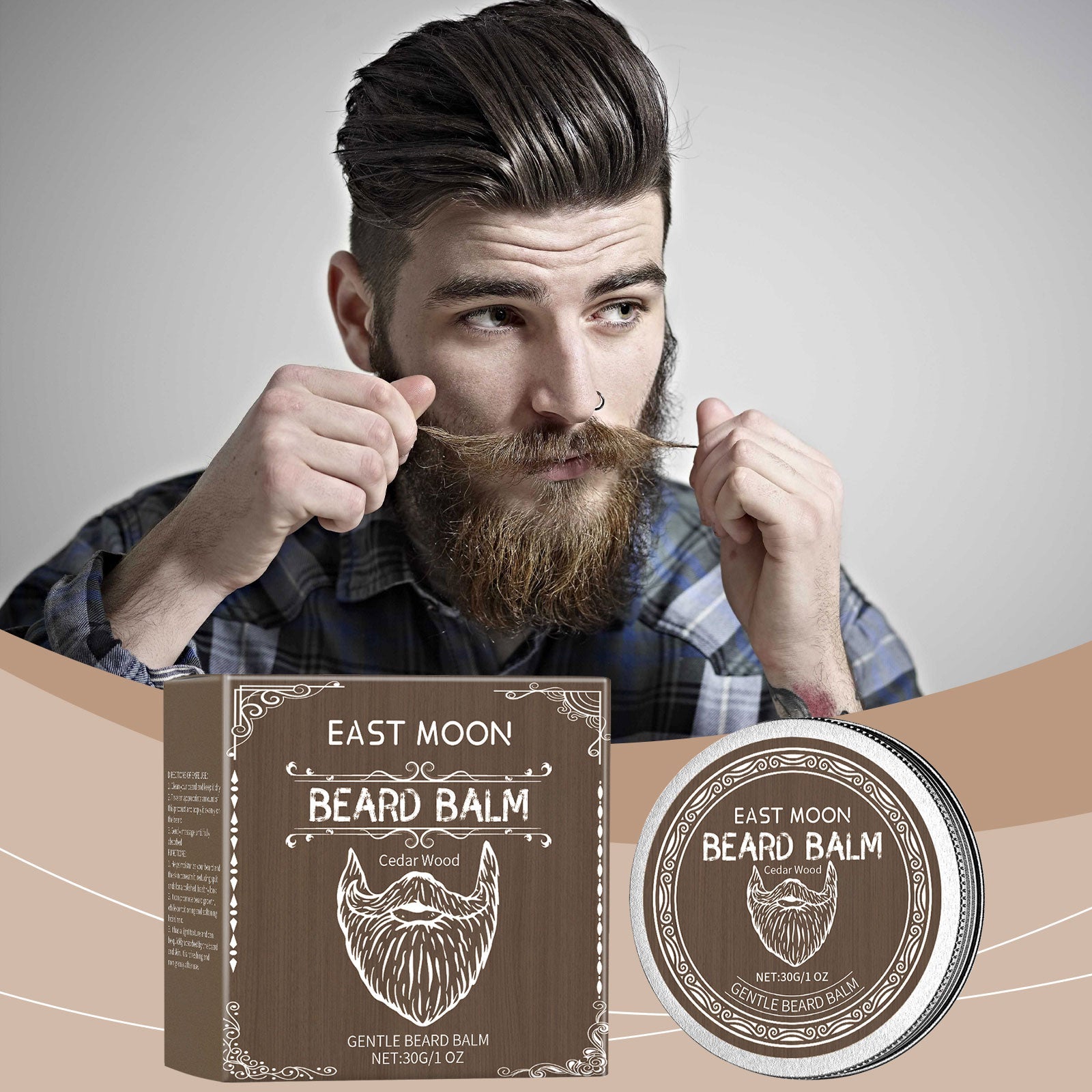 Cedar Wood Beard Care Wax Men's Beard Cedar Wood Care Cream Nourishes And Strengthens Beard