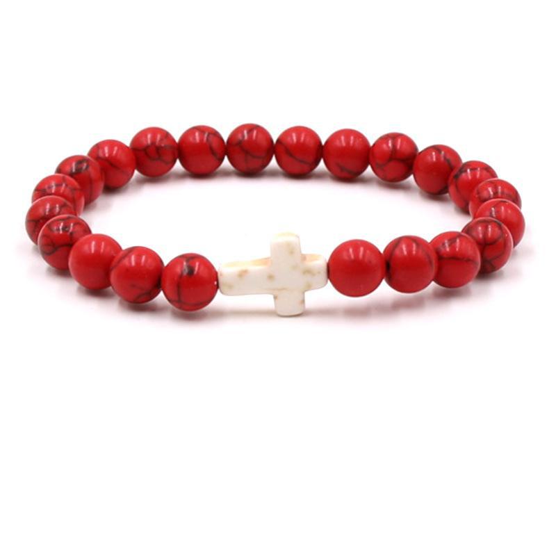 Fashion bead jewelry cross bracelet