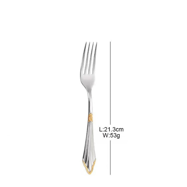 304 stainless steel knife, fork, spoon, hotel Western tableware, steak knife, fork, dessert spoon, fork, 4 piece  set