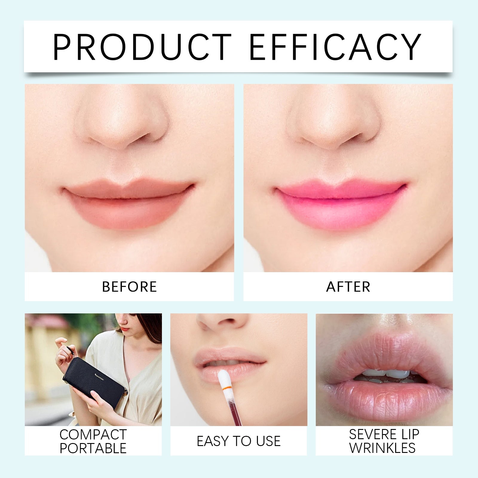 Cotton Swab Lip Glaze, Long-Lasting Moisture Not Easy To Fade Lip Color Lipstick Portable Moisturizing Disposable Lip Glaze