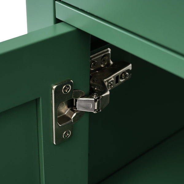 30-Inch Green Bathroom Vanity with Ceramic Sink and Ample Storage - Ideal Choice for Small Bathrooms