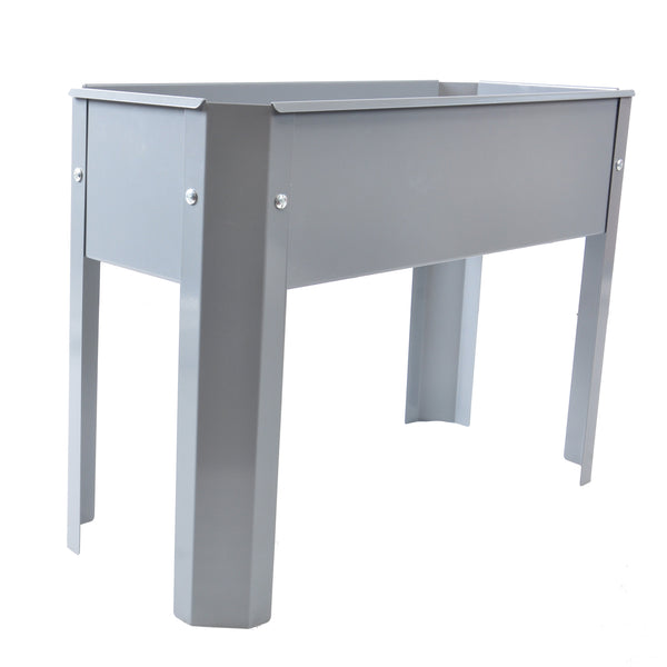 Elevated garden bed, metal elevated outdoor flowerpot box, suitable for backyard and terrace, large flowerpot Grey + Steel