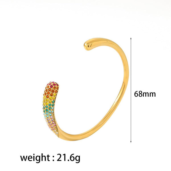 Colorful zirconium full diamond high-end fashion stainless steel casting bracelet bracelet bracelet accessories