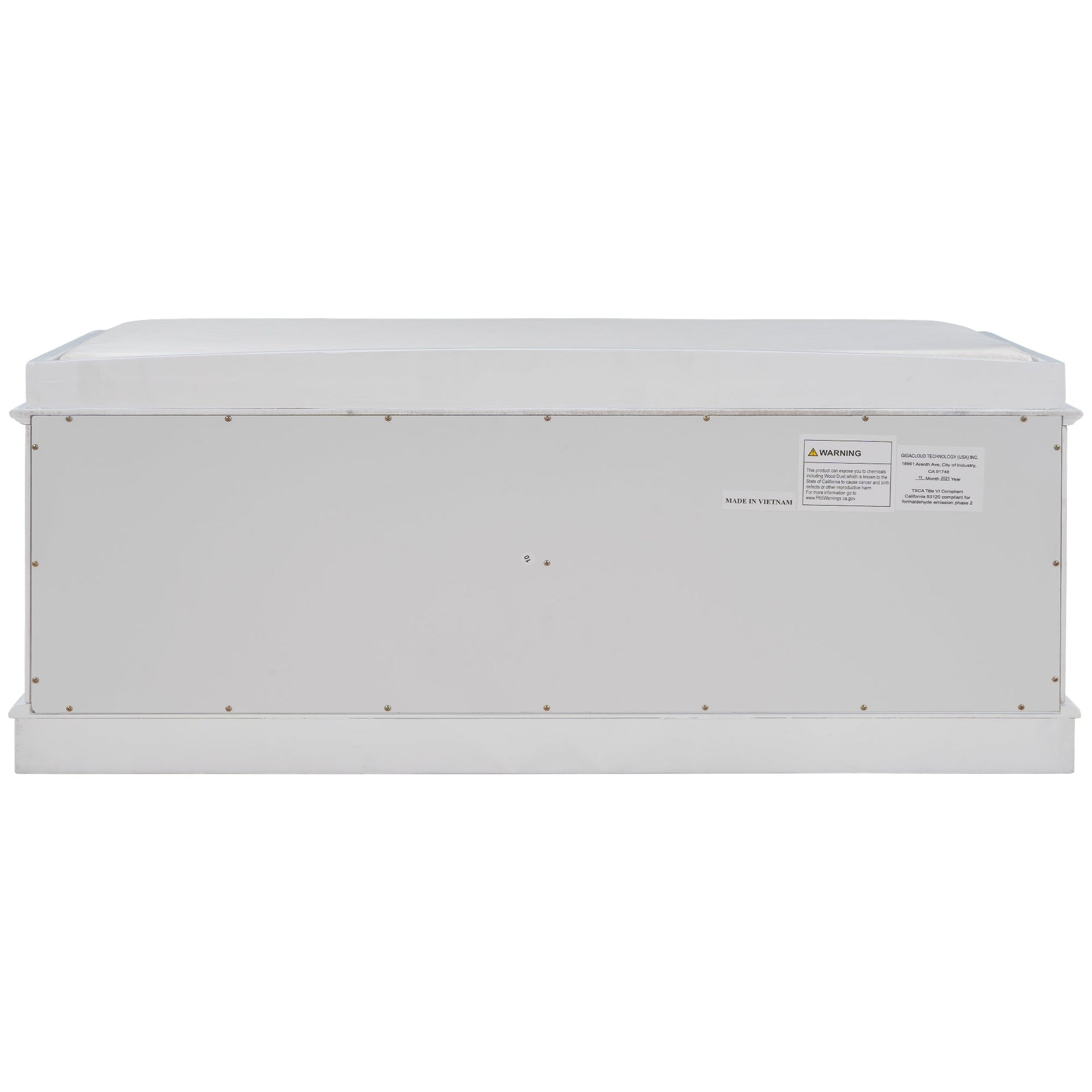 TREXM storage table with 4 adjustable doors and shelves, detachable padded shoe stand (white)