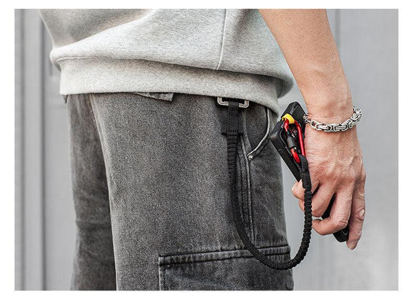 Func. tool rope, equip. tools, phone anti-loss hooks, bag & pant dec. ropes