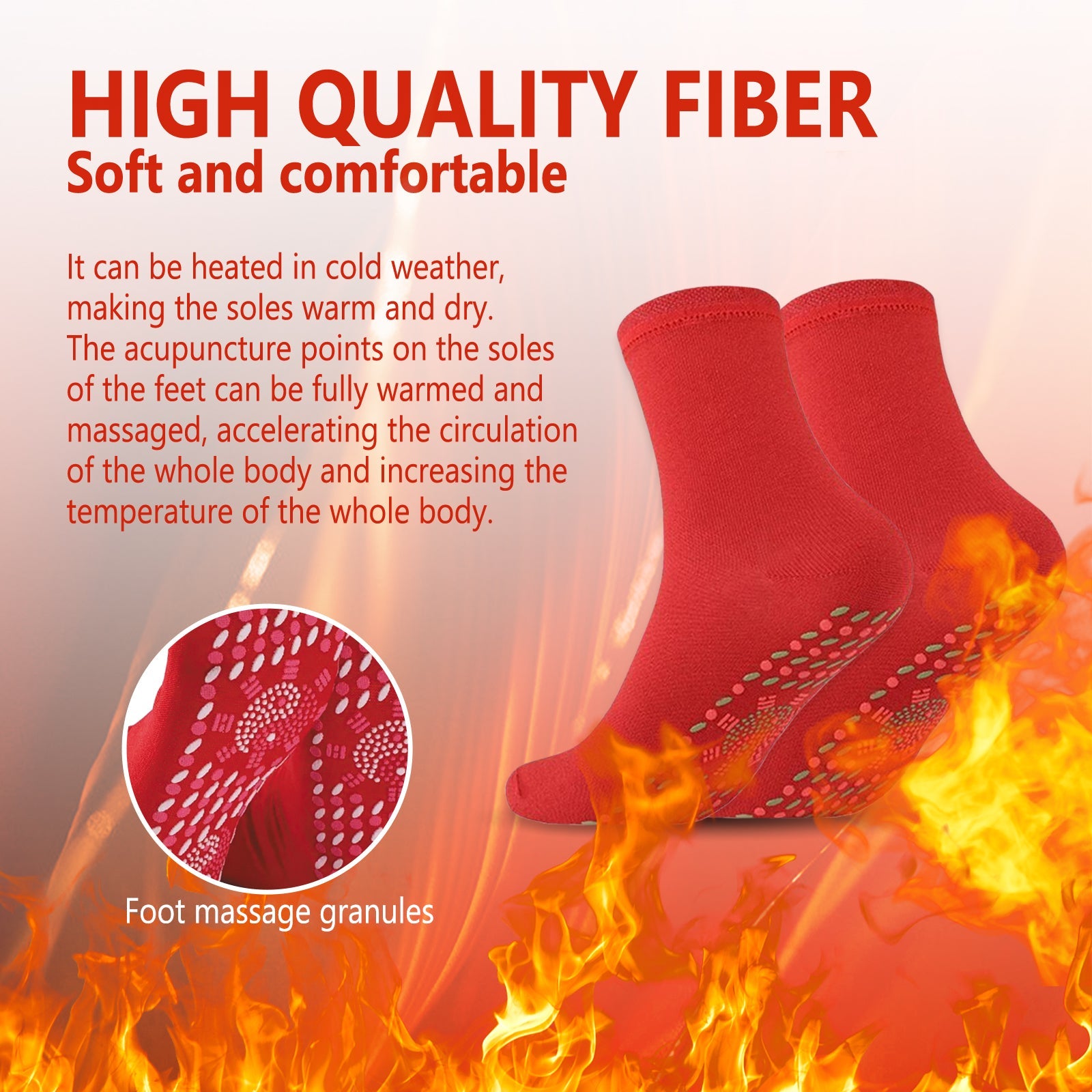 Self-Heating Massage Socks, Winter Outdoor Sports Wind And Cold Foot Care Massage Socks