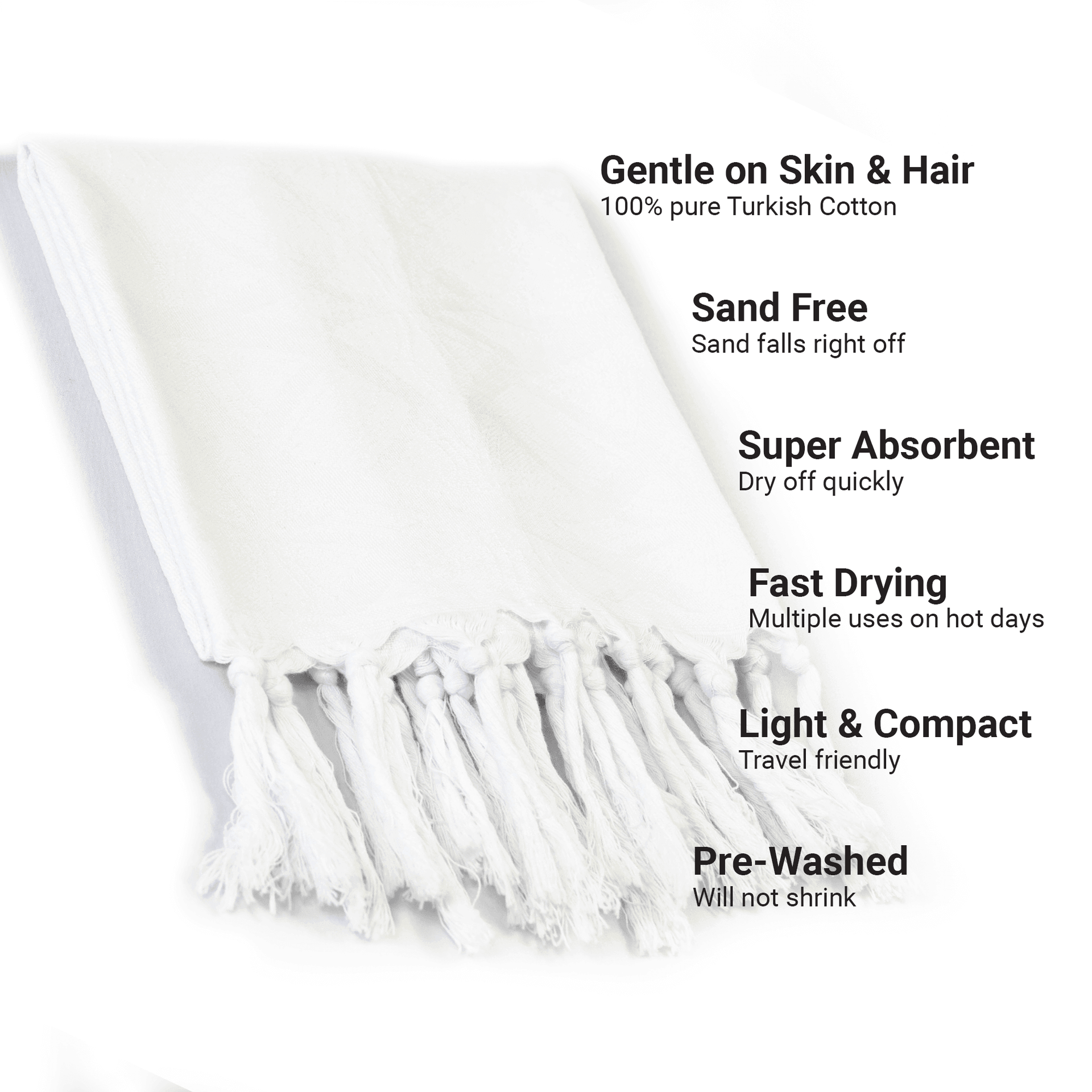 Turkish Towel | Hand Towel | White