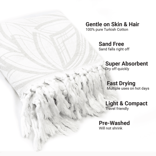Turkish Towel | Body Towel | Grey + White