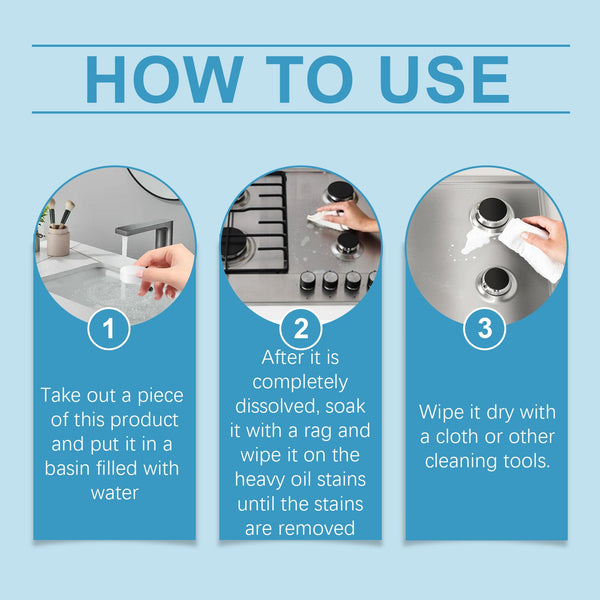 Kitchen Grease Cleaning Tablets, Home Cleaning Kitchen Stove Stains Multi-Functional Oil And Scale Removal