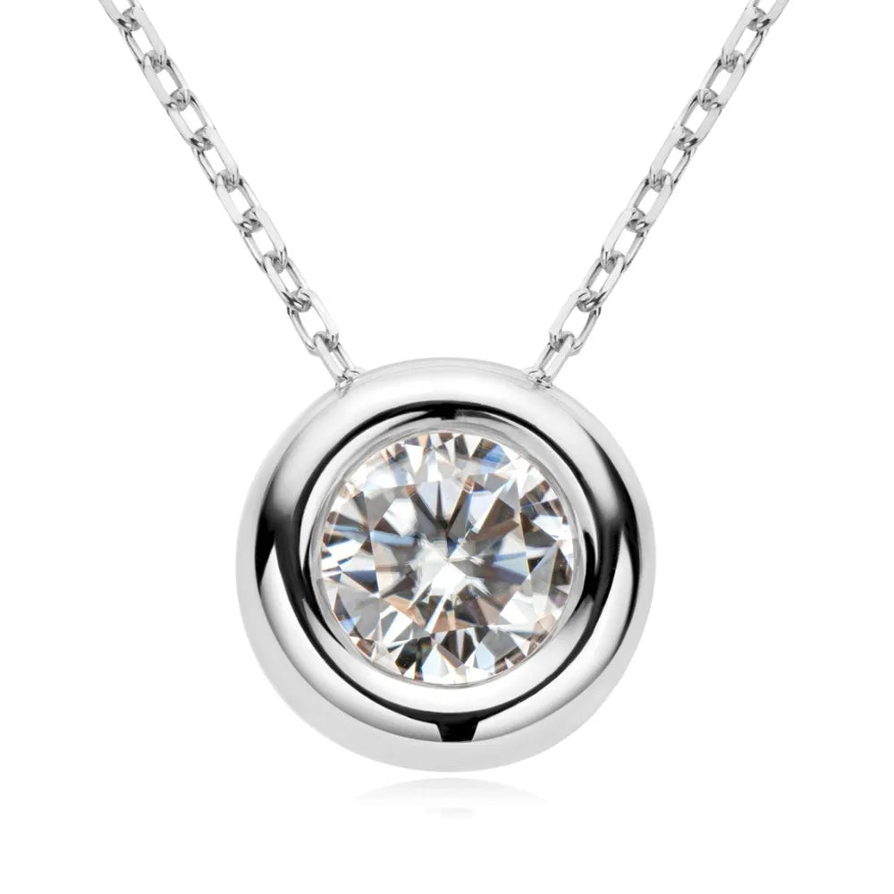 1 Carat Moissanite 925 Sterling Silver Necklace - Gifts for You 'n Me