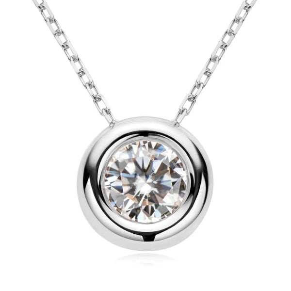 1 Carat Moissanite 925 Sterling Silver Necklace