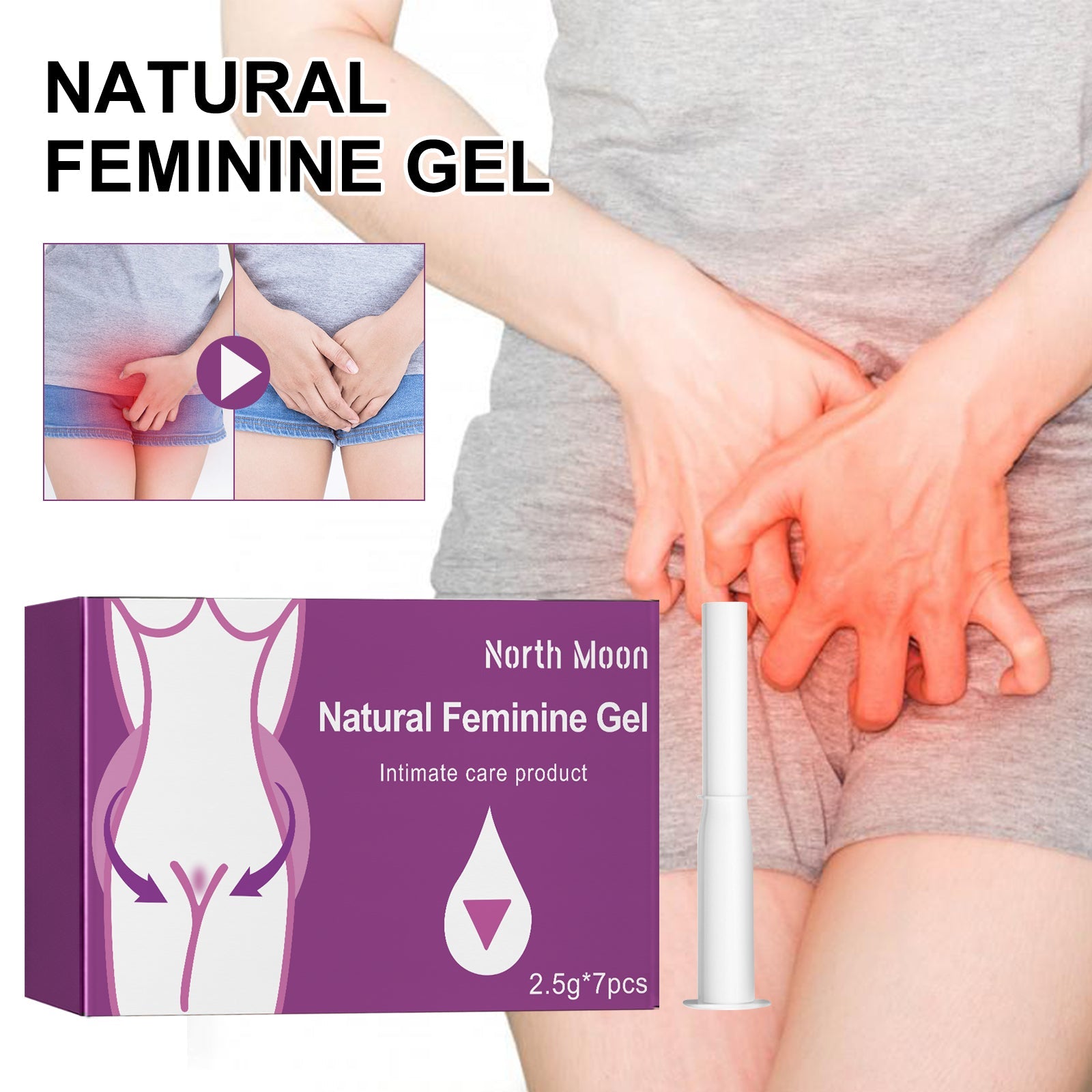 Natural Feminine Gel, Women's Deodorizing Body Odor Relief Itchy Discomfort Care Gel
