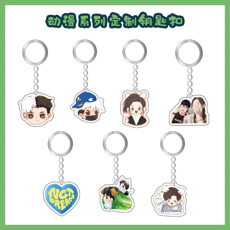 Acrylic keychain custom pet glue pendant pendant diy anime star photo